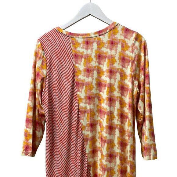 LOGO Lori Goldstein Womens Top Size Large Boho Tunic Tee 3/4 Sleeve NWOT - Picture 4 of 8